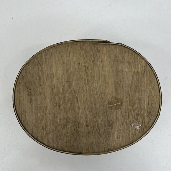 Primitive Old Time Wooden Ware Oval Shaker Style Box Decor Trinket Storage - Picture 6 of 13